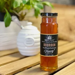 a jar of bourbon honey