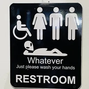 a restroom sign