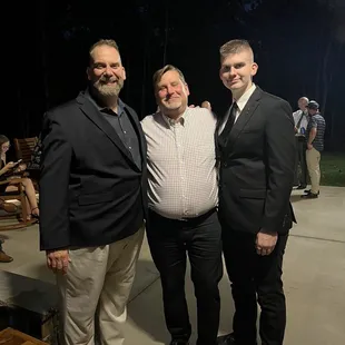 Outdoor patios covered and uncovered. Comfortable for easily a hundred guests.