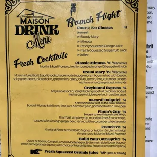 menu
