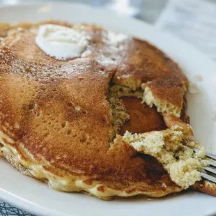 Yummy stack of 3 PANCAKES. So fluffy and moist. Perfectly cooked