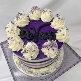 Purple birthday cake