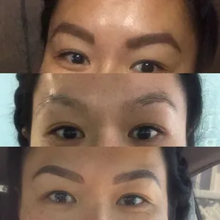 Circa: 9/2017 Top: My own makeup fill in Middle: Bare Brows Bottom: After FIRST initial appt.