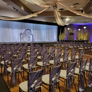 Ceremony set-up in the Emerald Room 250 guests