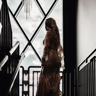 Bride in the stairway