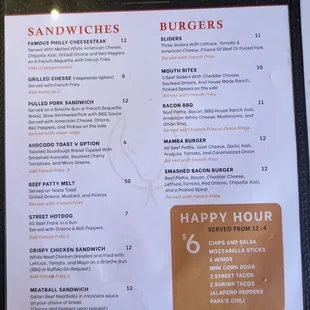 menu