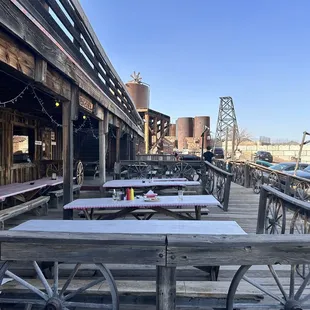 a view of the restaurant from the deck