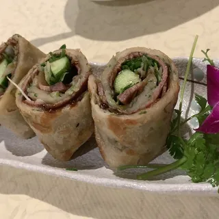 Beef-Wrapped in Green Onion Pancake
