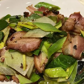 Leeks with Cured Meat