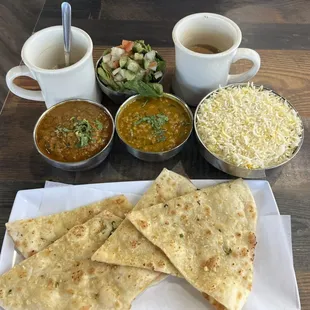 GARLIC NAAN COCONUT CHICKEN CURRY DAAL TURKA CURRY