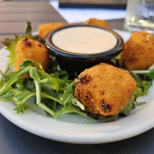 Fried Mac and Cheese Balls.  Delectible!