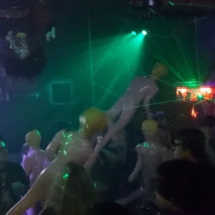 It gets wild once the blow up dolls enter the ring