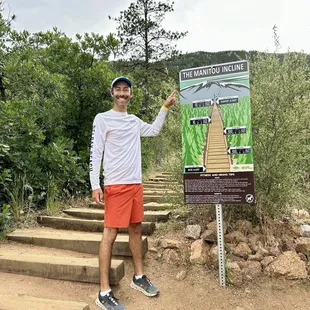Trailhead sign for The Manitou Incline.