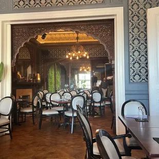 the dining room of the mansion