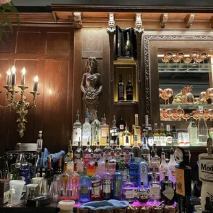 Original woodworking on the downstairs bar