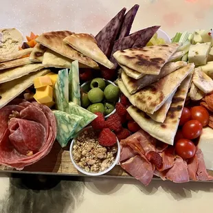 Got to give some props for this charcuterie board for $22! Def serves 3-5 depending how hungry!