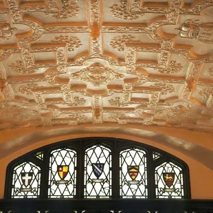 The Library - hand carved ceiling
