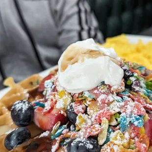 Fruity pebble waffle