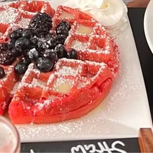 Red Velvet Waffle Combo