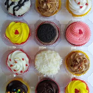 Variety assortment cupcakes