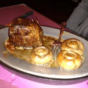 16oz Filet and side of shrooms