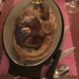 16oz with mushrooms and onions