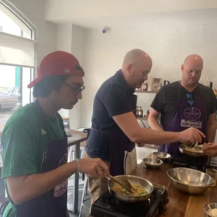 Cooking the crab cakes