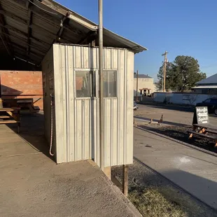 Picnic tables out front