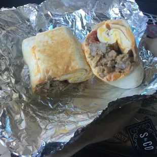 The breakfast burrito with sausage