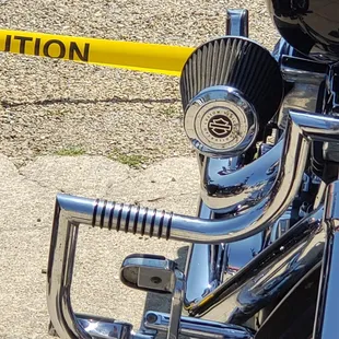 a close up of a motorcycle