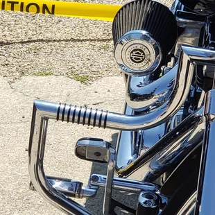 a close up of a motorcycle