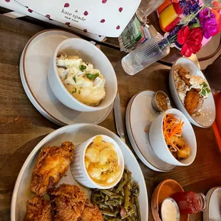 a table full of food