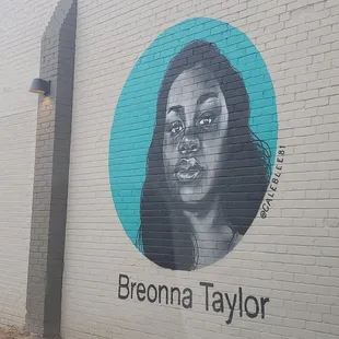 a mural of a woman's face