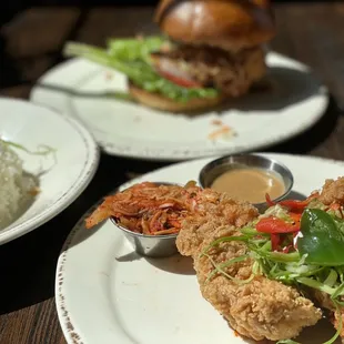 Korean fried chicken and the sandwich.