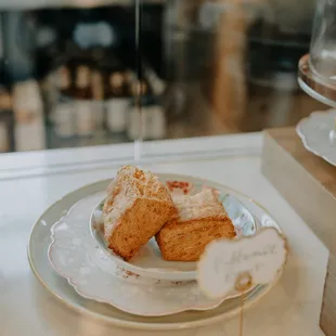 a plate of pastries