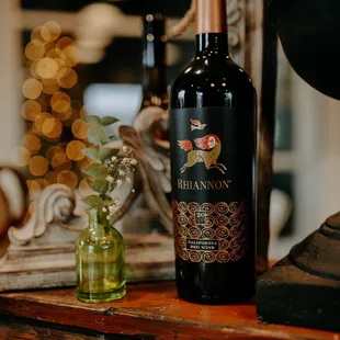 a bottle of wine on a table