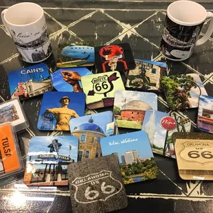 Tulsa / Oklahoma souvenirs - great selection of coasters, playing cards, luggage identifiers, coffee mugs, serving trays, etc.