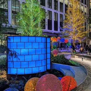 a display of christmas lights