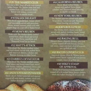 the top 12 most requested sandwiches