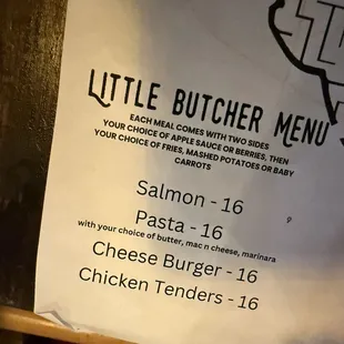 Kid's Menu (truly appreciate the healthy options!)