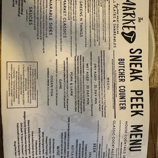 Limited or reduced menu second night open