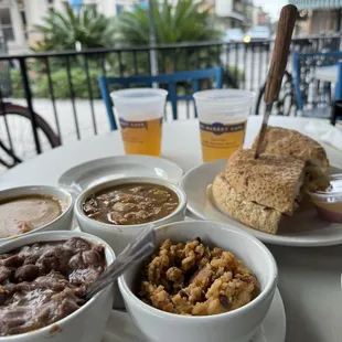 Tast of New Orleans sampler and a half muffuletta. Oh, and two draft beers :)