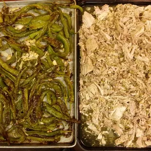 Roast pork with fried long hots