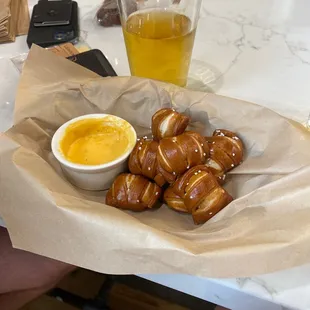 Pretzel bites and beer cheese