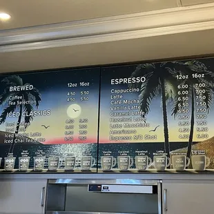 Menu as of March 2024