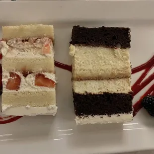 Strawberry dream cake and black &amp; white cake