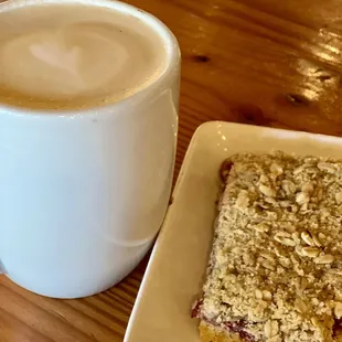 White chocolate latte and a scone