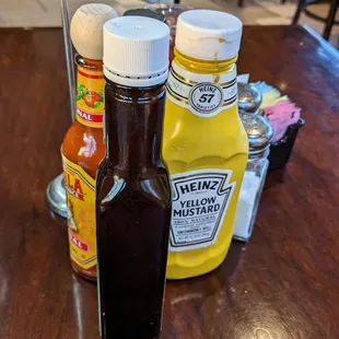 Condiments. They also have a couple other hot sauces hiding in the back :)