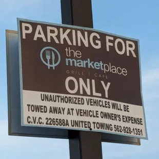 Parking for Marketplace customers only!