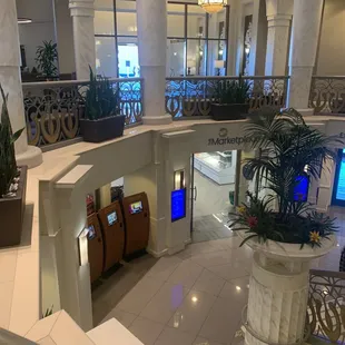 Looking at the market place from upper lobby